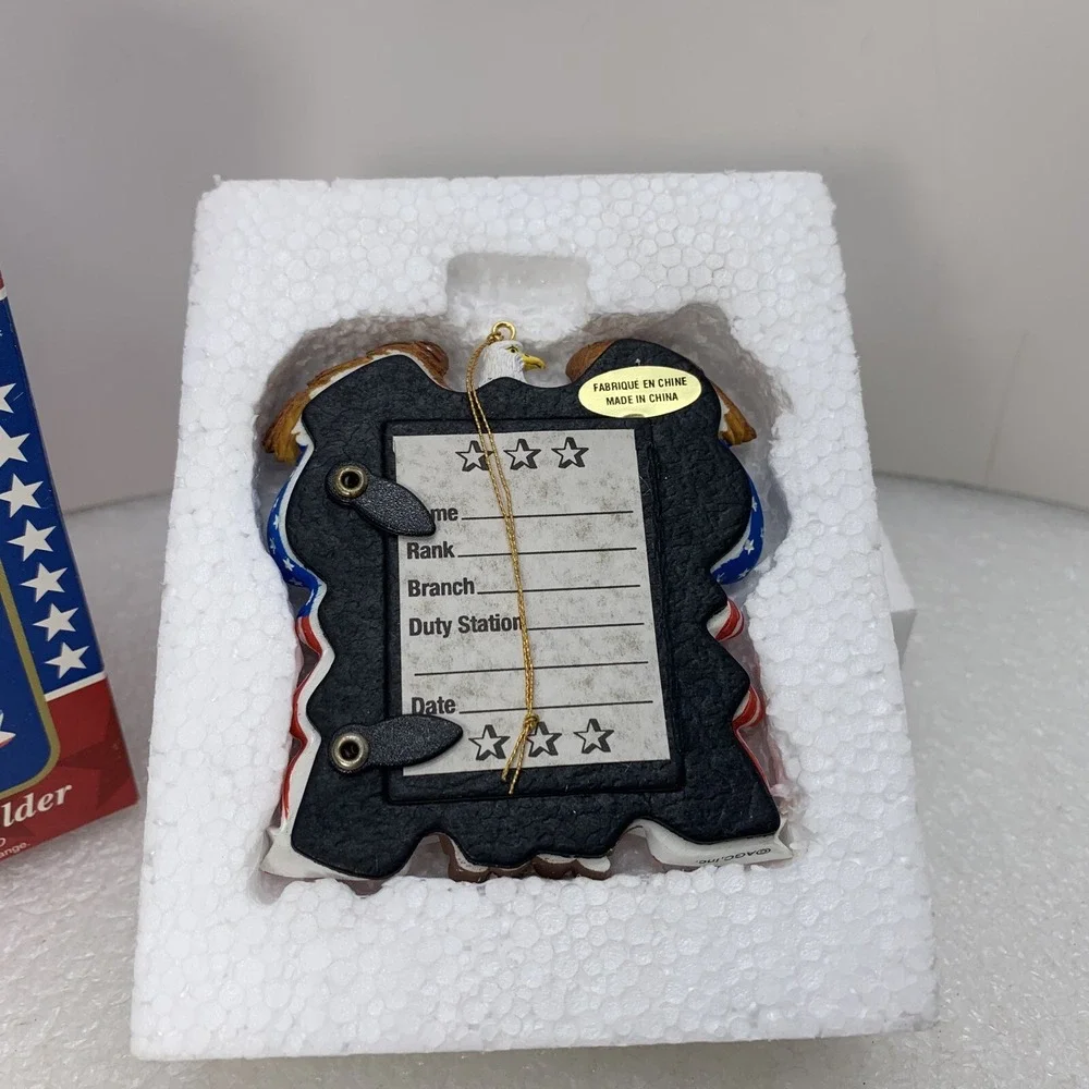 2005 American Greetings Army Proud To Serve‎ Photo Frame Ornament Patriotic NEW